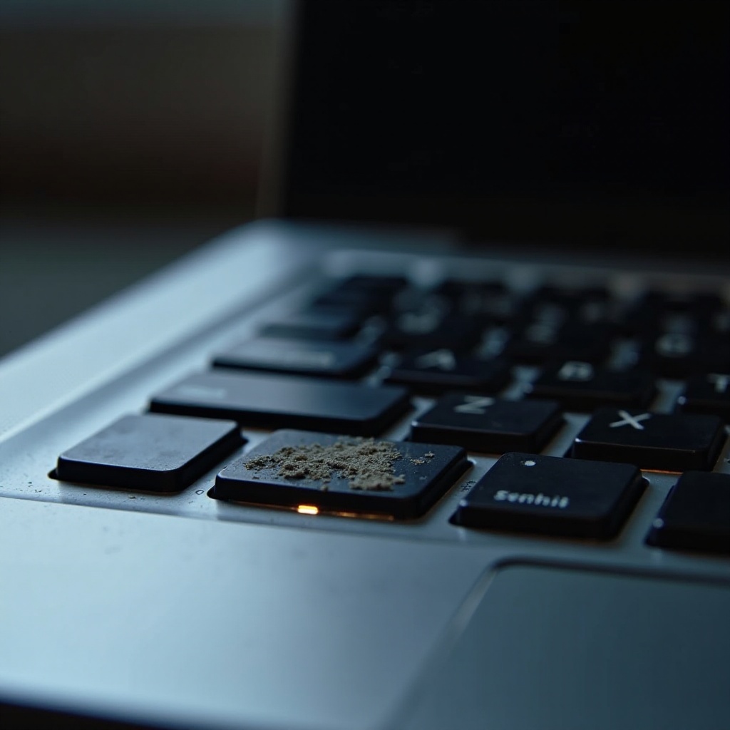 лепкави клавиши на клавиатурата на лаптопа