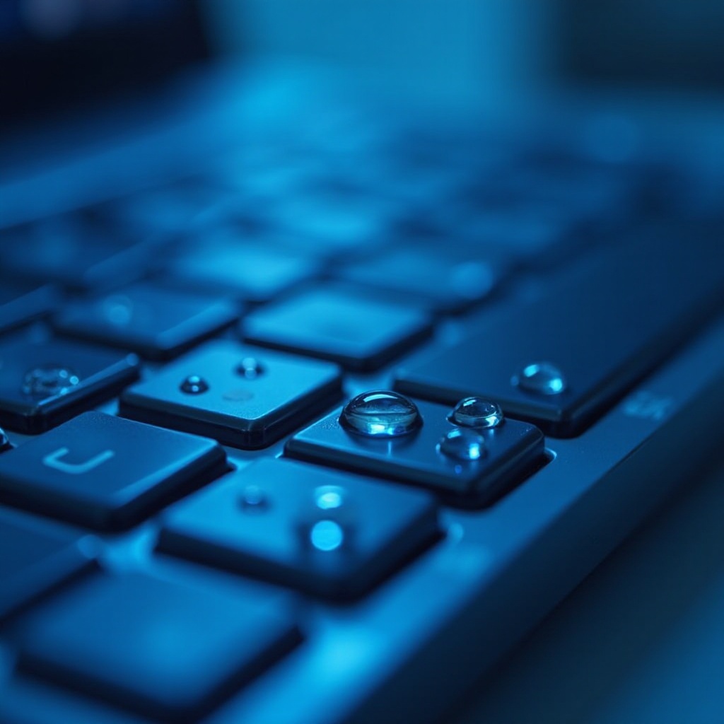 تلف الماء على لوحة المفاتيح