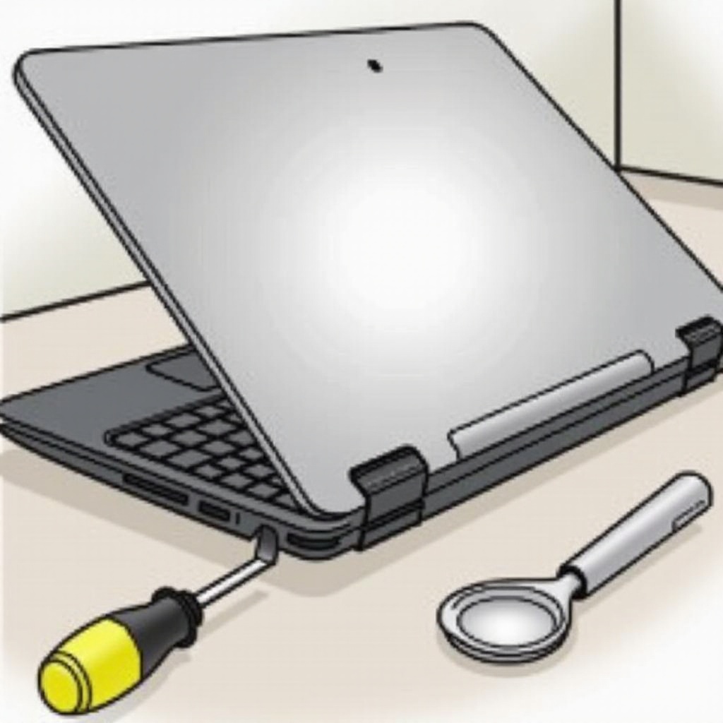 jak otevřít zadní kryt notebooku HP