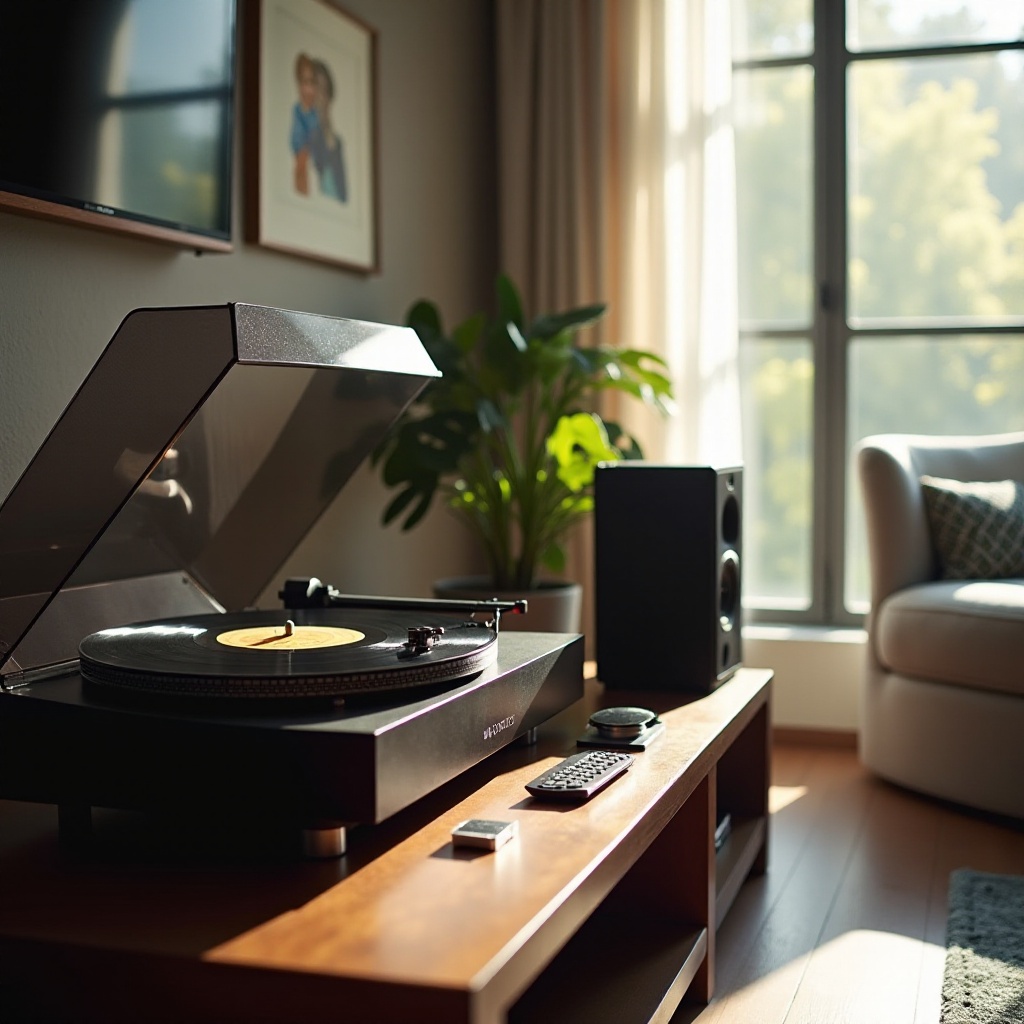 stereo system with record player