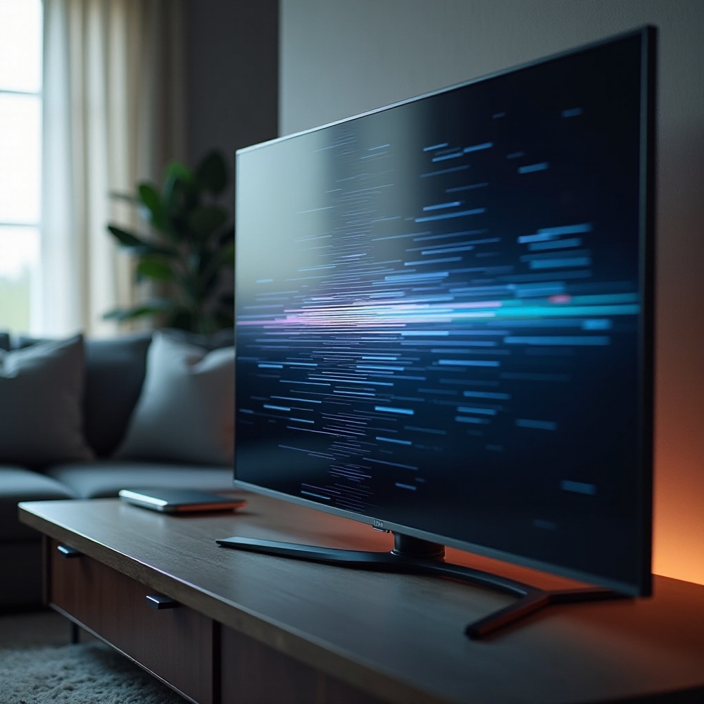 linky na obrazovce televizoru Samsung