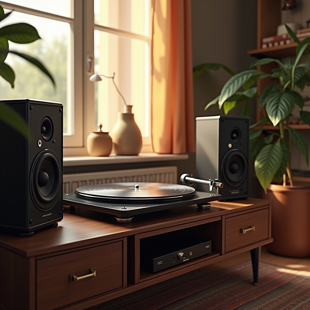 stereo systém s gramofonem