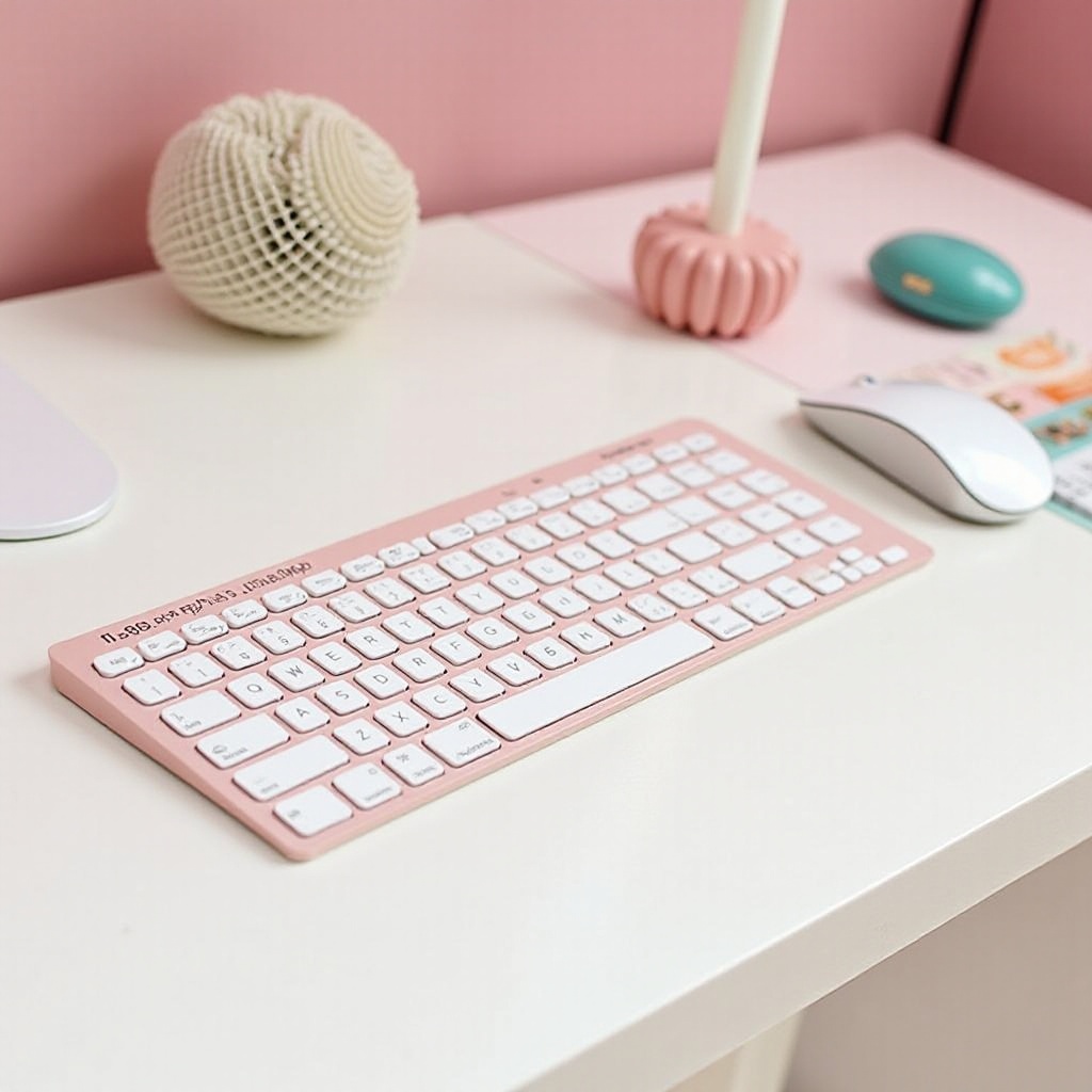 roztomilá bezdrátová klávesnice a myš