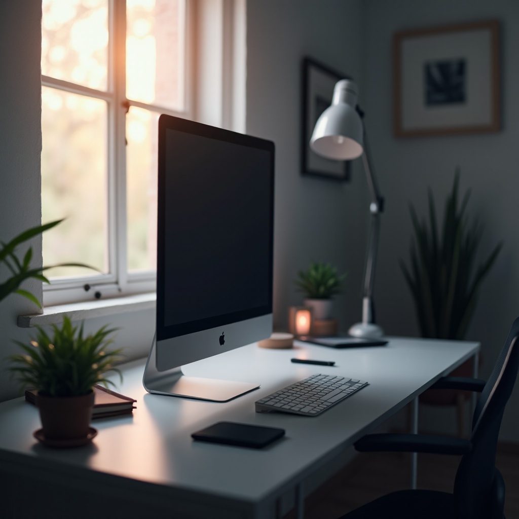 monitorul computerului pornind și oprindu-se